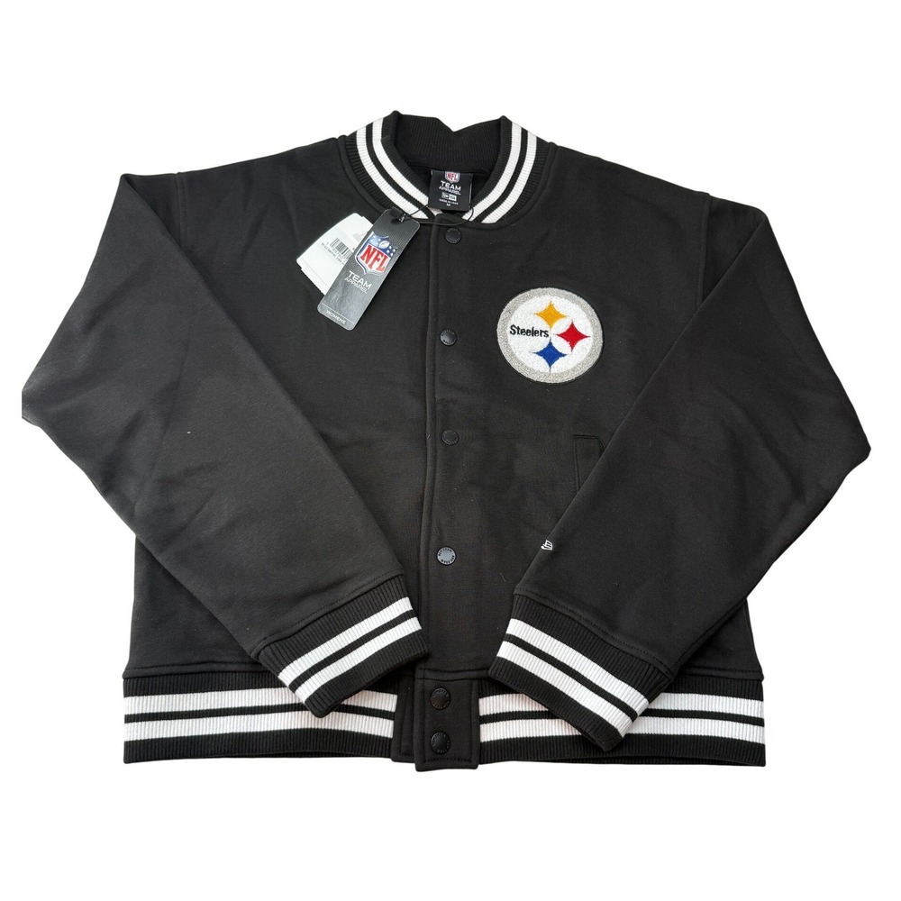 NFL Pittsburgh Steelers Womens Varsity Bomber Jacket Black New Era Medium New